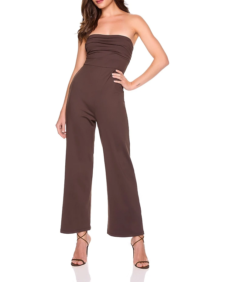 Susana Monaco Tube Gathered Sleeveless Long Jumpsuit