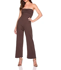 Susana Monaco Tube Gathered Sleeveless Long Jumpsuit