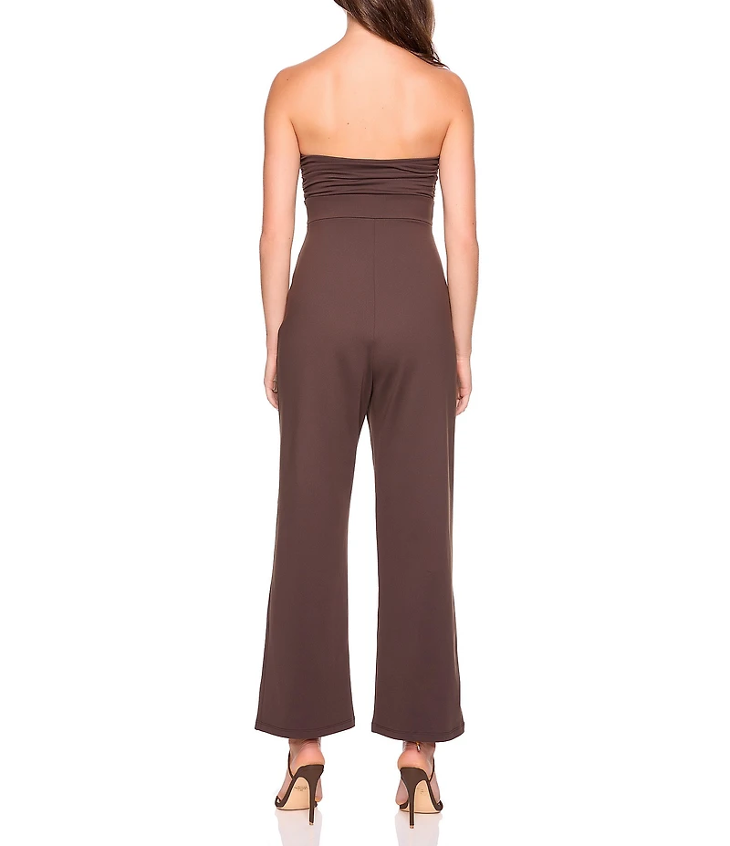 Susana Monaco Tube Gathered Sleeveless Long Jumpsuit