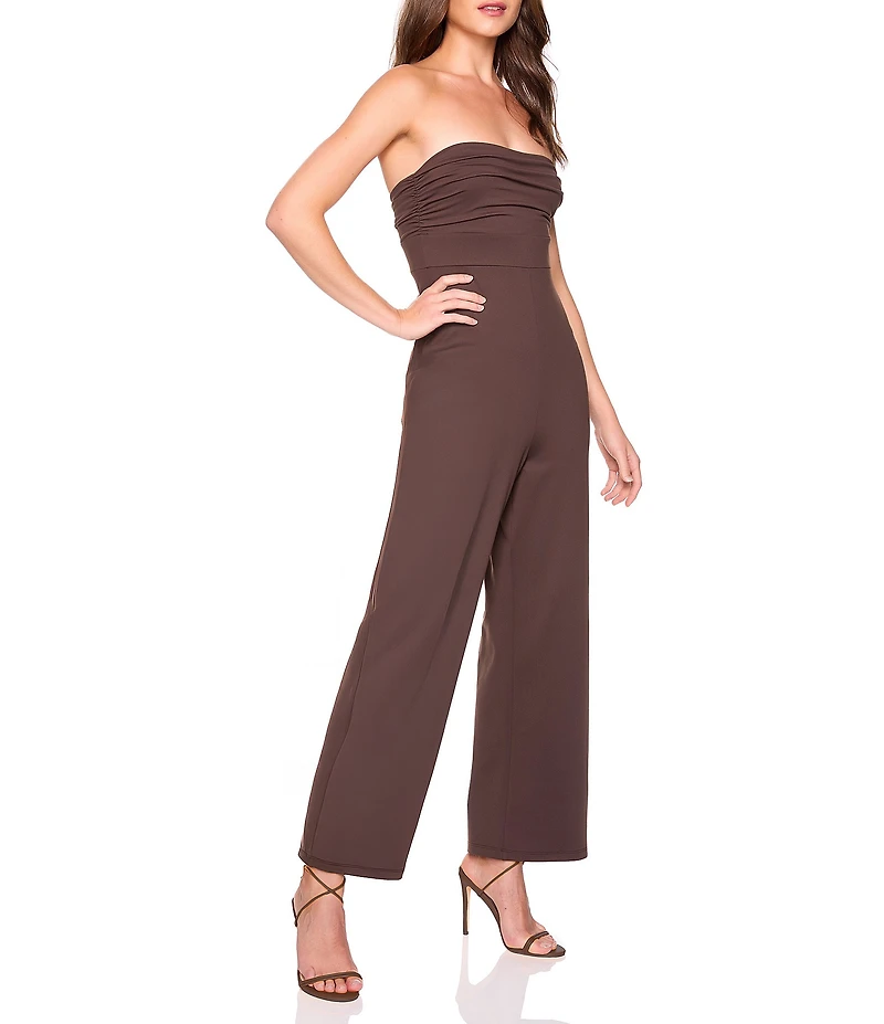 Susana Monaco Tube Gathered Sleeveless Long Jumpsuit