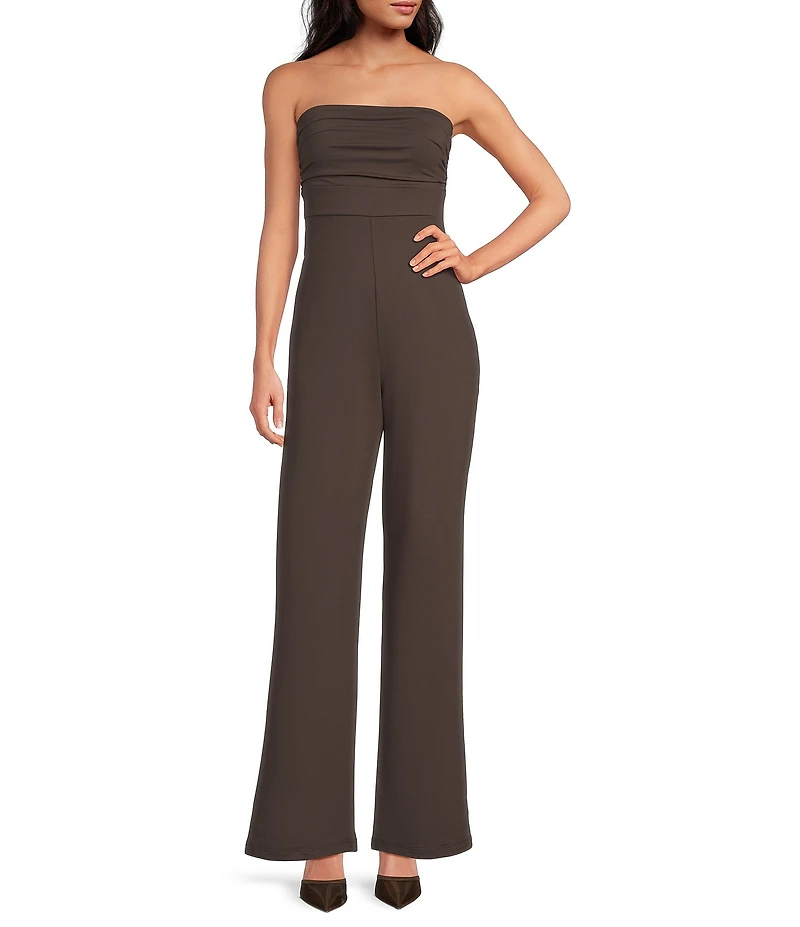 Susana Monaco Tube Gathered Sleeveless Long Jumpsuit