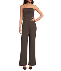 Susana Monaco Tube Gathered Sleeveless Long Jumpsuit