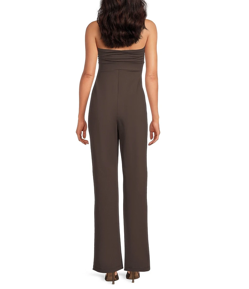 Susana Monaco Tube Gathered Sleeveless Long Jumpsuit