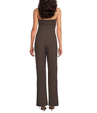 Susana Monaco Tube Gathered Sleeveless Long Jumpsuit