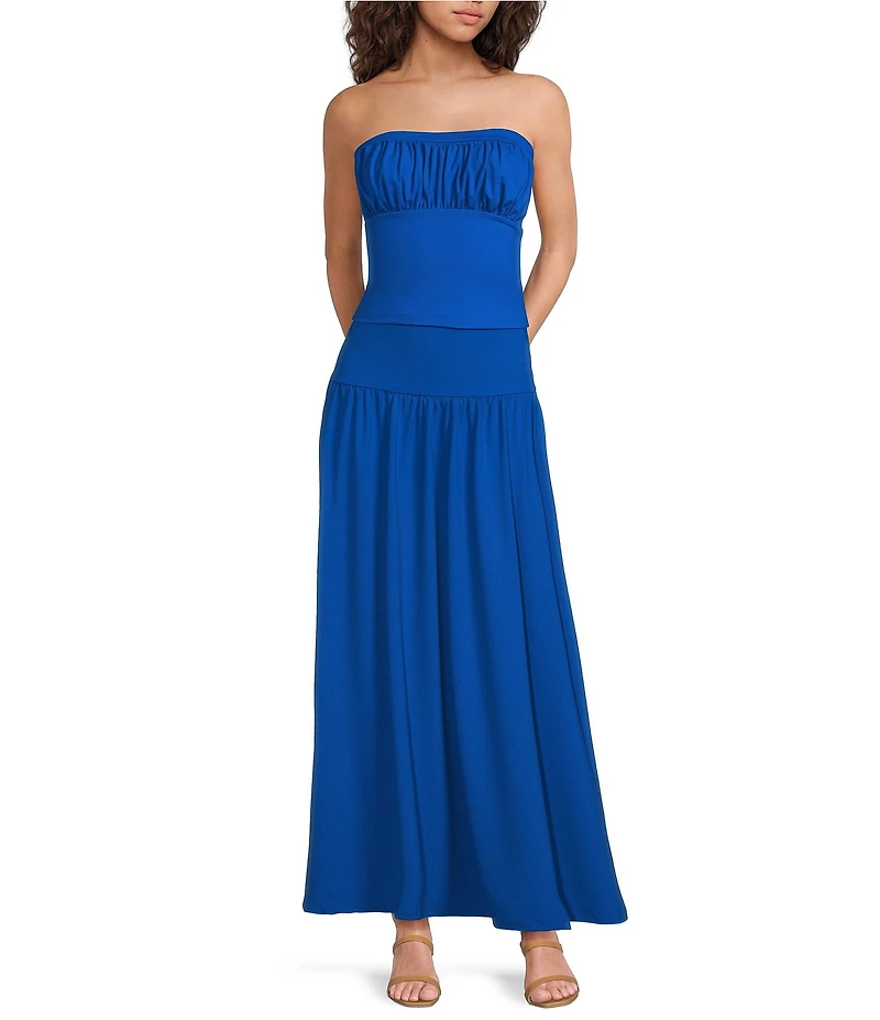 Susana Monaco Tube Gathered Strapless Knit Coordinating Top