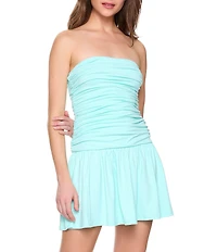 Susana Monaco Tube Ruched Pleated Fit & Flare Dress