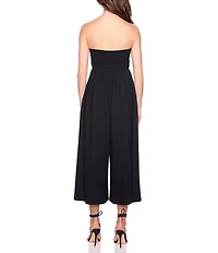 Susana Monaco Tube Strapless Wide Leg Cropped Jumpsuit