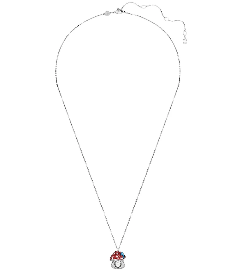 Swarovski Alice In Wonderland Mushroom Crystal Novelty Short Pendant Necklace