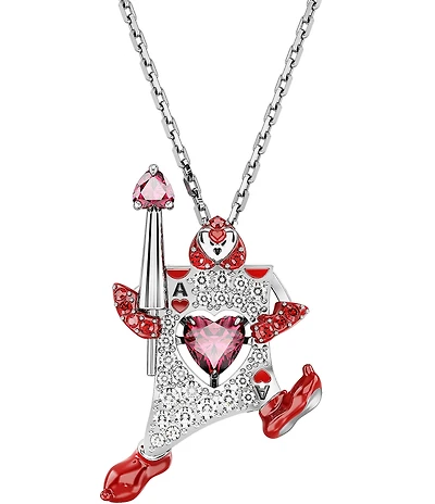 Swarovski Alice In Wonderland Playing Card Crystal Novelty Short Pendant Necklace
