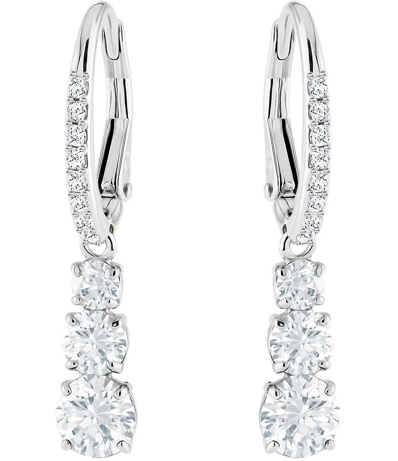 Swarovski Attract Trilogy Round Crystal Linear Earrings