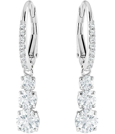 Swarovski Attract Trilogy Round Crystal Linear Earrings