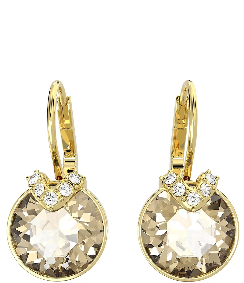 Swarovski Bella Gold Tone V Crystal Drop Earrings