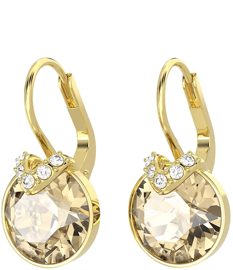 Swarovski Bella Gold Tone V Crystal Drop Earrings