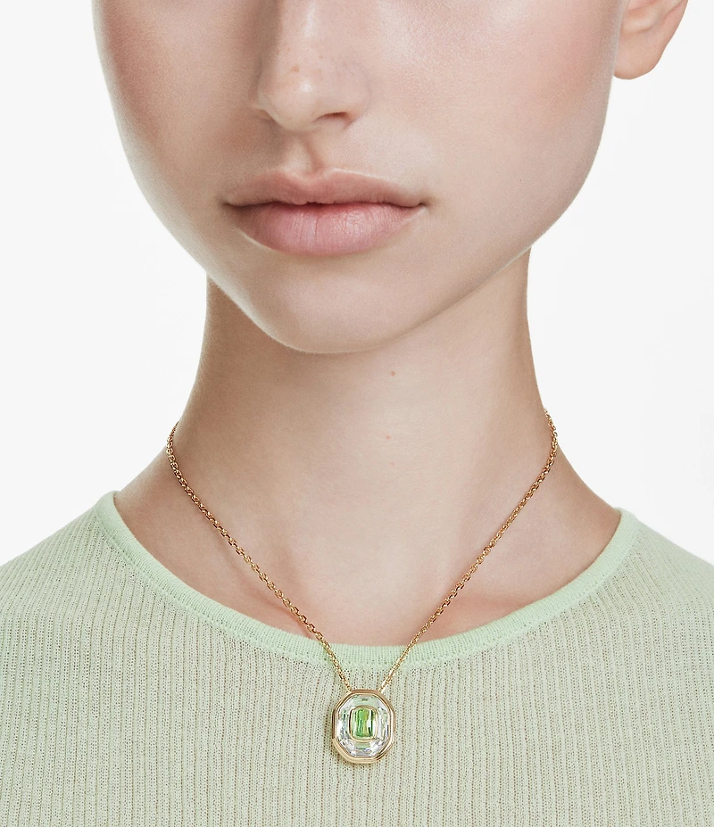 Swarovski Chroma Octagon Cut Short Pendant Necklace