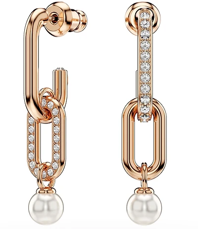 Swarovski Constella Crystal Pearl Linear Earrings