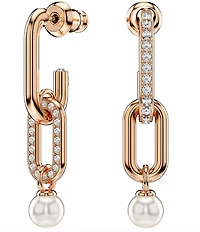 Swarovski Constella Crystal Pearl Linear Earrings