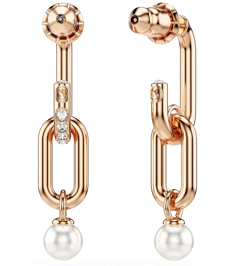 Swarovski Constella Crystal Pearl Linear Earrings