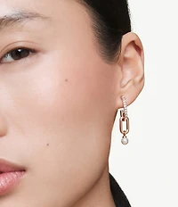 Swarovski Constella Crystal Pearl Linear Earrings