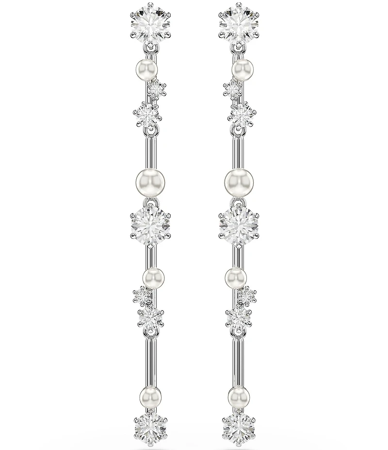 Swarovski Constella Crystal Pearl Linear Earrings