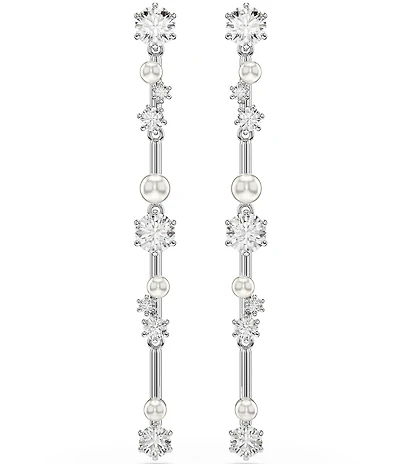 Swarovski Constella Crystal Pearl Linear Earrings