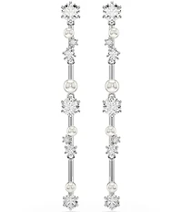 Swarovski Constella Crystal Pearl Linear Earrings