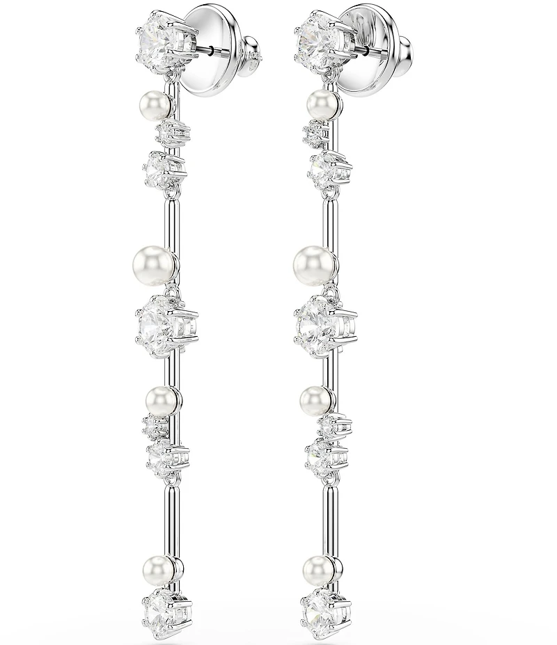 Swarovski Constella Crystal Pearl Linear Earrings