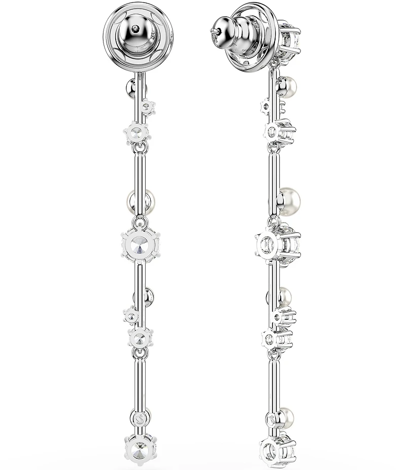 Swarovski Constella Crystal Pearl Linear Earrings