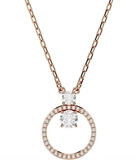 Swarovski Constella CZ Crystal Circle Short Pendant Necklace