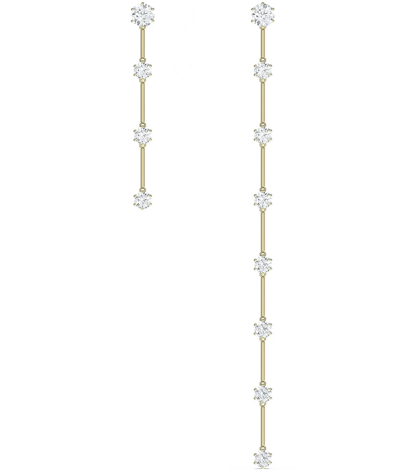 Swarovski Constella Linear Crystal Asymmetrical Earrings