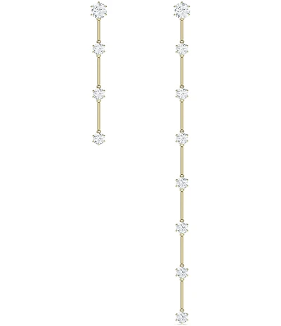 Swarovski Constella Linear Crystal Asymmetrical Earrings