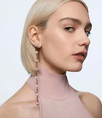 Swarovski Constella Linear Crystal Asymmetrical Earrings