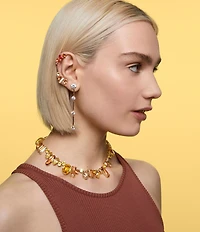 Swarovski Constella Linear Crystal Asymmetrical Earrings