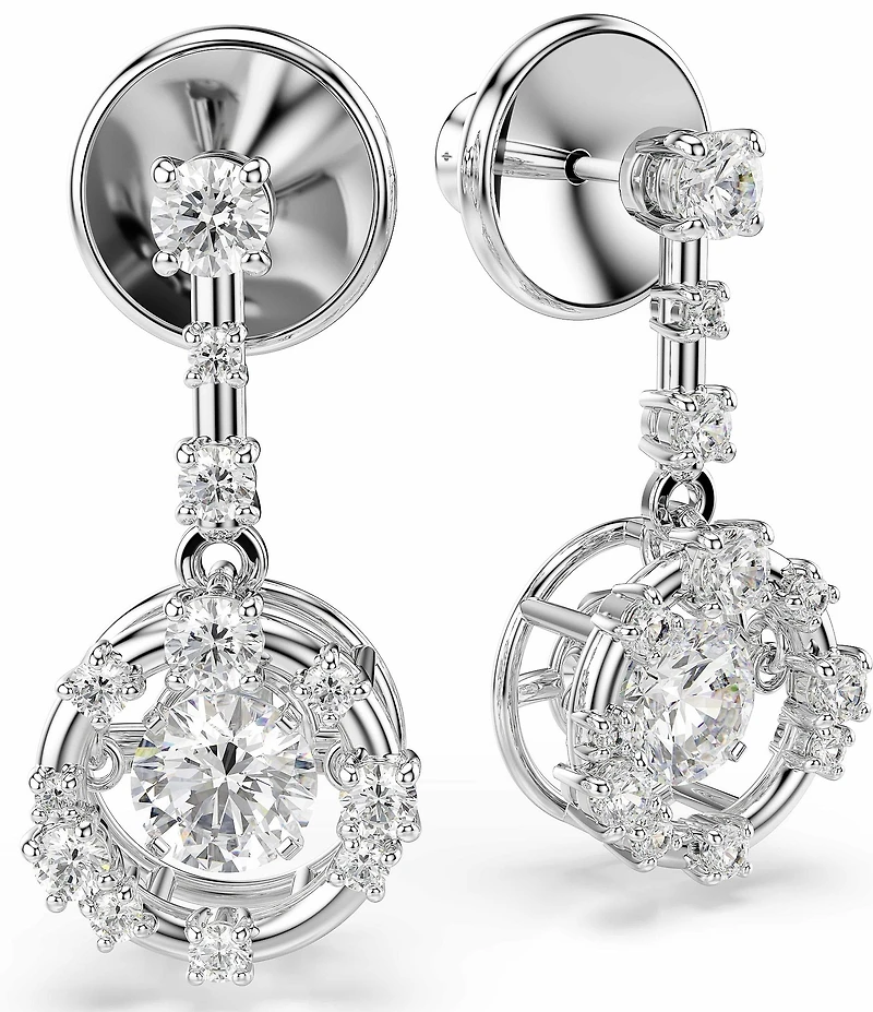 Swarovski Constella Round Cut Dancing Stone Drop Earrings