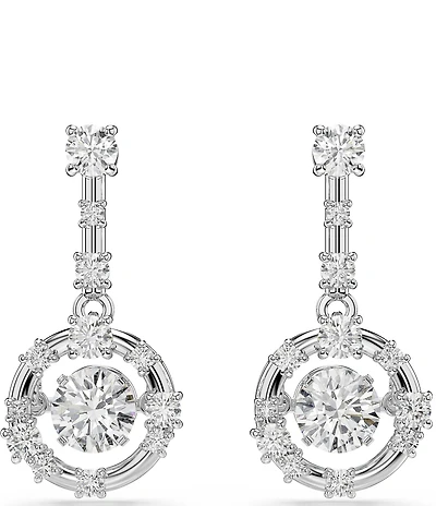 Swarovski Constella Round Cut Dancing Stone Drop Earrings