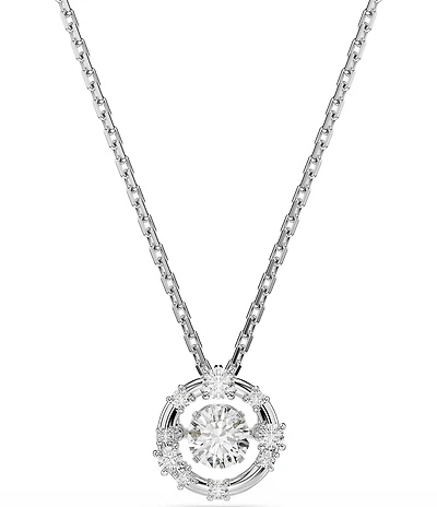 Swarovski Constella Round Cut Dancing Stone Short Pendant Necklace