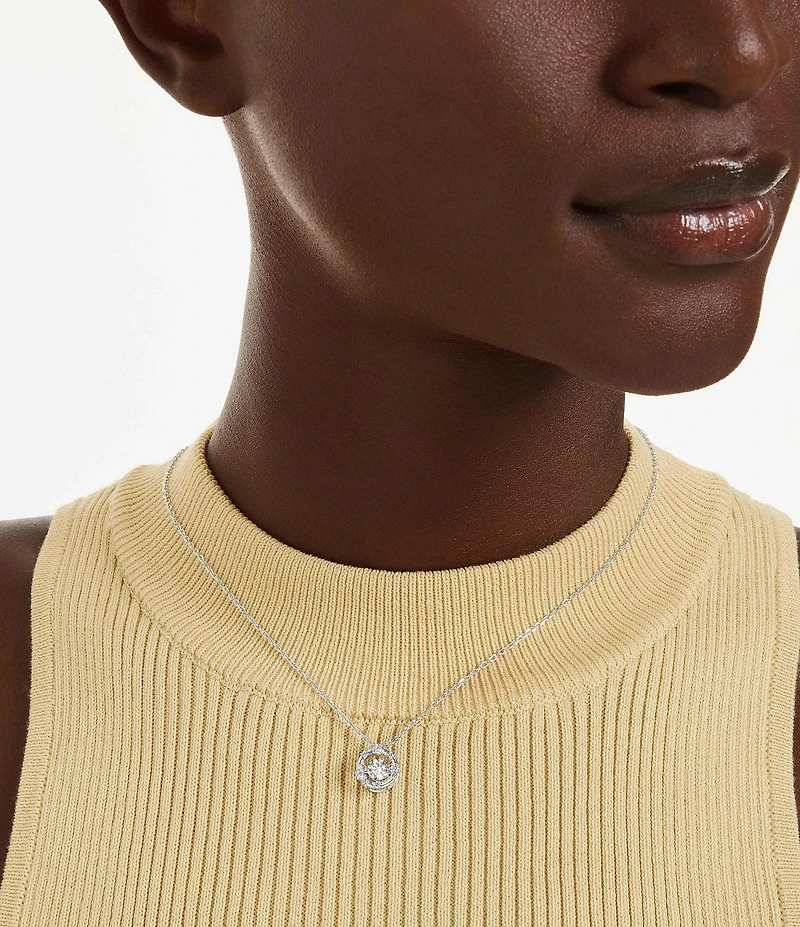 Swarovski Constella Round Cut Dancing Stone Short Pendant Necklace