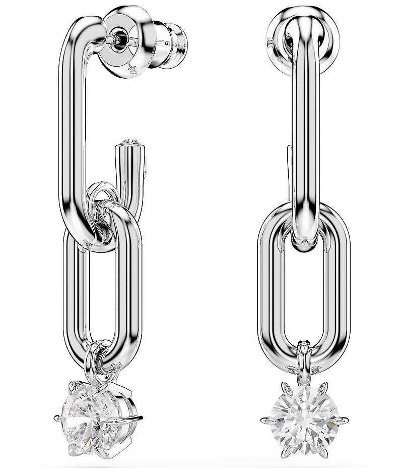 Swarovski Constella Round Cut Linear Earrings
