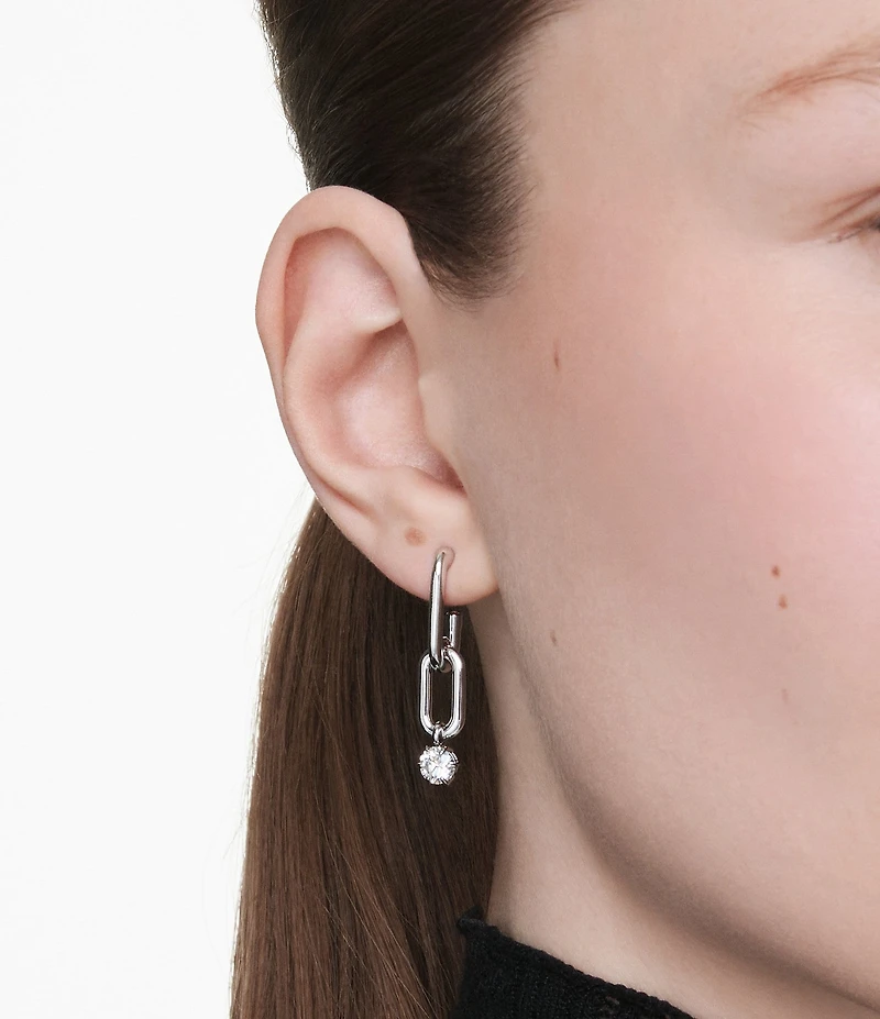 Swarovski Constella Round Cut Linear Earrings