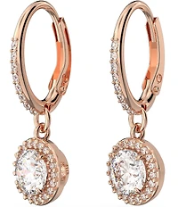 Swarovski Constella Round Cut Crystal Huggie Drop Earrings
