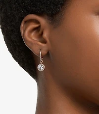 Swarovski Constella Round Cut Crystal Huggie Drop Earrings