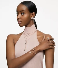 Swarovski Constella Round Cut Crystal Huggie Drop Earrings