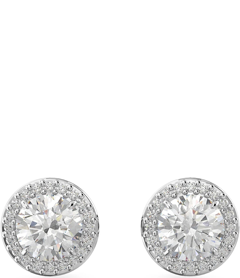 Swarovski Constella Halo Round Crystal Cut Stud Earrings