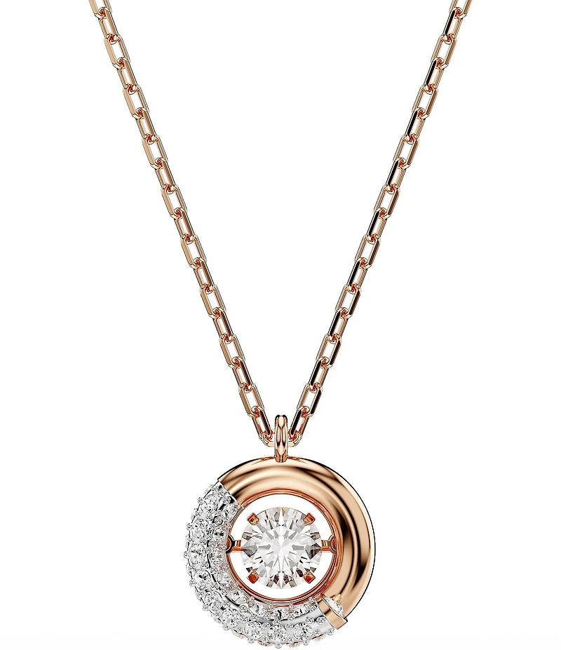 Swarovski Crystal Dextera Half Pave Short Pendant Necklace