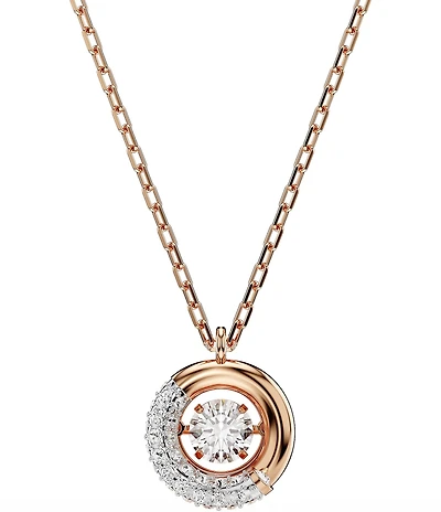 Swarovski Crystal Dextera Half Pave Short Pendant Necklace