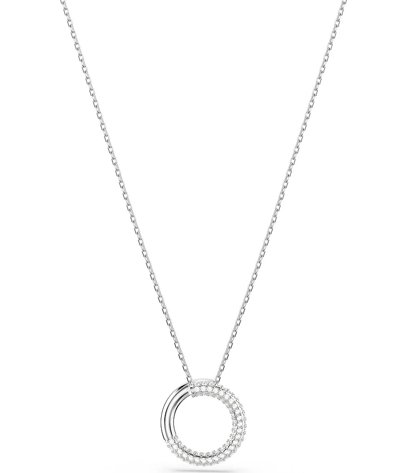 Swarovski Crystal Dextera Pave Open Circle Short Pendant Necklace