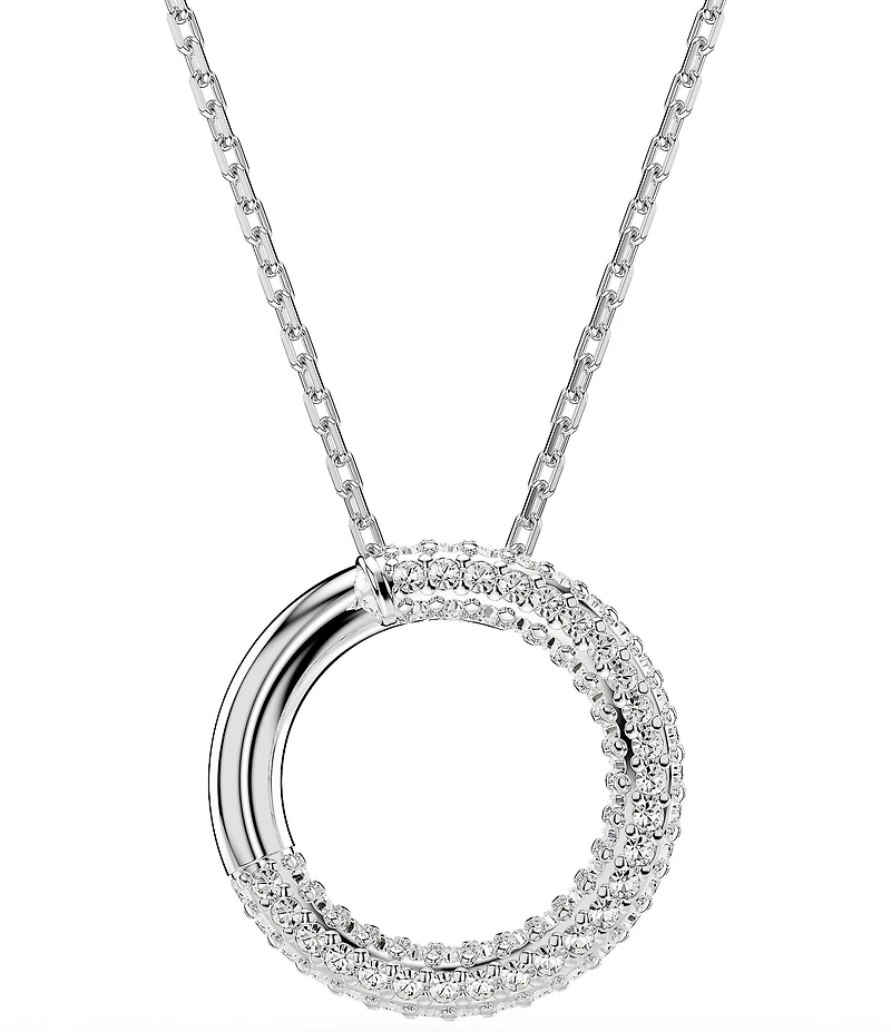 Swarovski Crystal Dextera Pave Open Circle Short Pendant Necklace