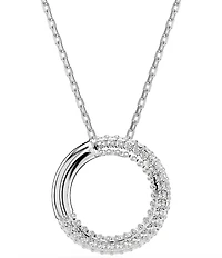 Swarovski Crystal Dextera Pave Open Circle Short Pendant Necklace
