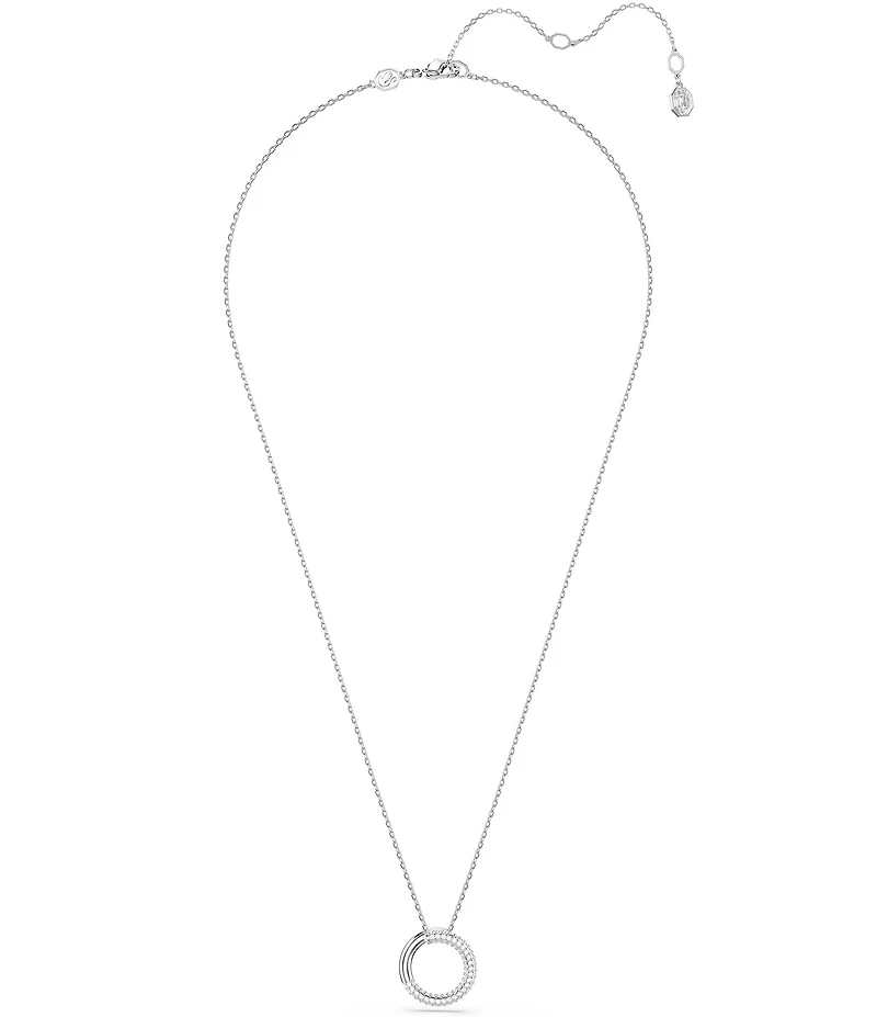 Swarovski Crystal Dextera Pave Open Circle Short Pendant Necklace