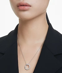 Swarovski Crystal Dextera Pave Open Circle Short Pendant Necklace