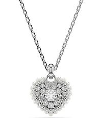 Swarovski Crystal Heart Shaped Pearl Hyperbola Pendant Necklace